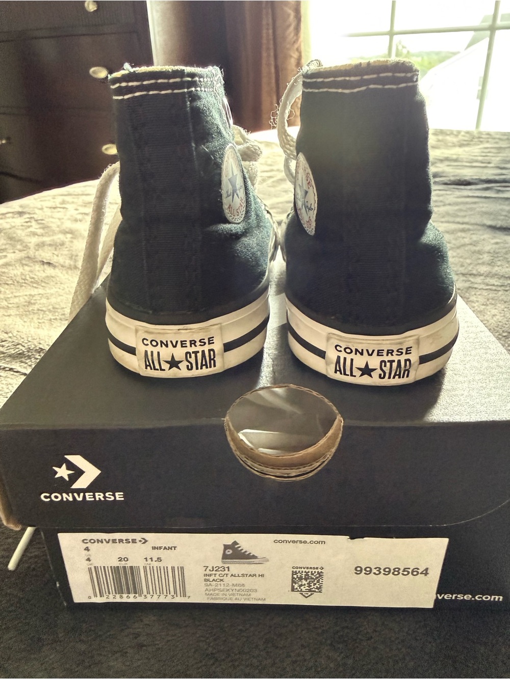 Converse Kids Black & White High-Top Sneakers - Picture 4 of 6